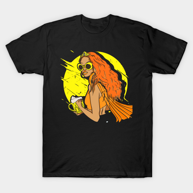 Redhead Girl Drinking Beer Ginger Irish Red Orange Haired Redhead T
